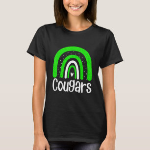 Camiseta Escola Cougars Mascot Rainbow Cougar Spirit
