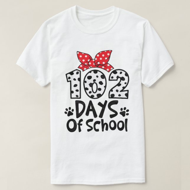 Camiseta Escola de 102 Dias Hoje 100 Dias Mais Inteligente  (Frente do Design)