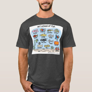 Camiseta escola de arte de peixe