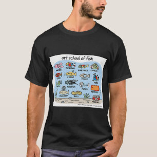 Camiseta escola de arte de peixes