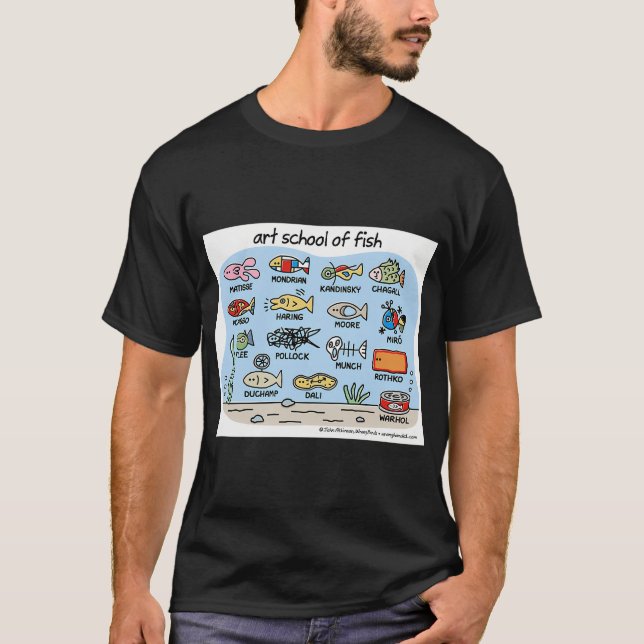 Camiseta escola de arte de peixes (Frente)