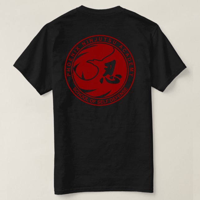 Camiseta Escola de Autodefesa de Phoenix Ninjutsu (Verso do Design)
