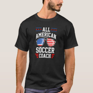 Camiseta Escola de Bandeira Americana do Treinador de Futeb