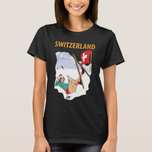 Camiseta Escola de Esqui Suíça Viagem de Inverno