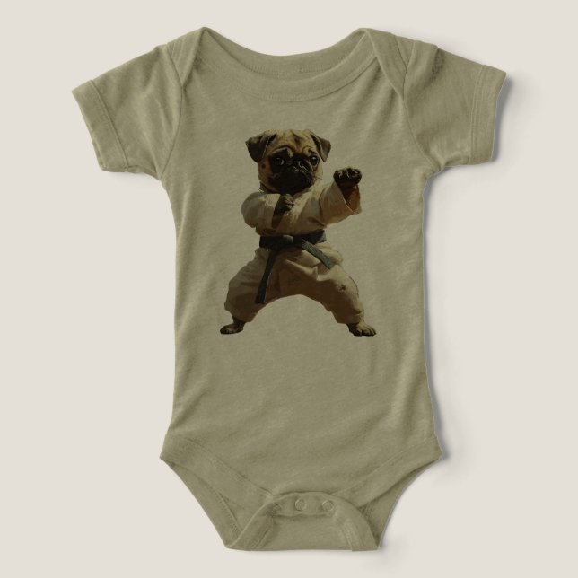 Camiseta Escola de Karatê Pug (Design frontal)