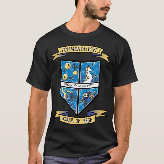 Camiseta Escola de Magia de Schmendricks presente presente (Frente)