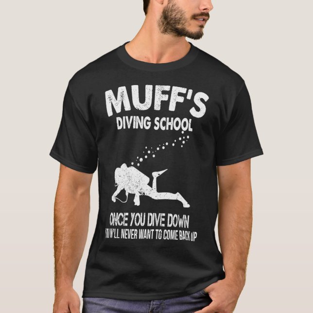 Camiseta Escola de Mergulho Vintage Muffs  (Frente)