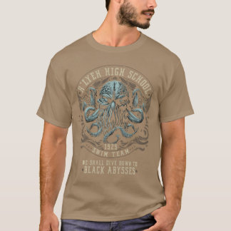 Camiseta Escola de Natação Cthulhu Rlyeh Terror Cósmico Ct