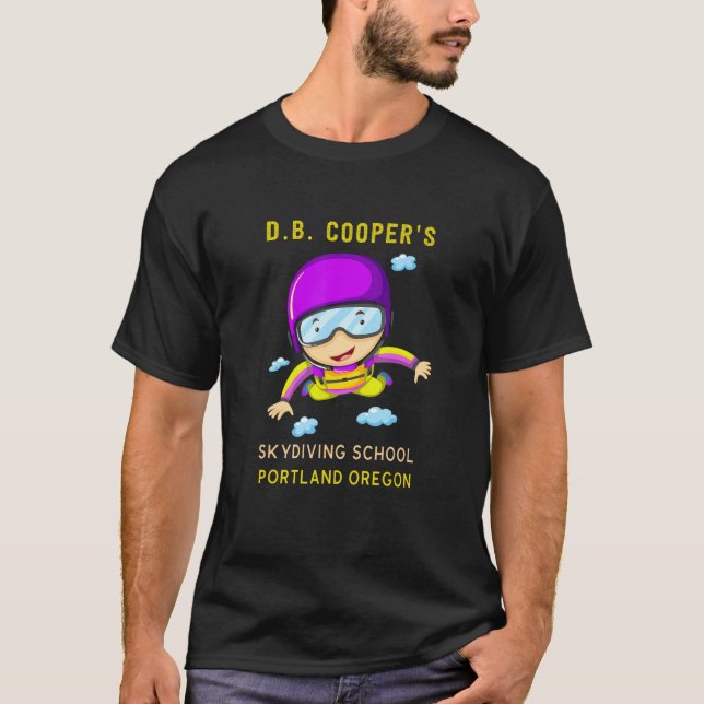Camiseta Escola de Paraquedismo Funny D B Cooper (Frente)