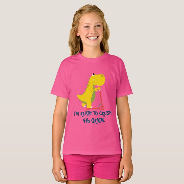 Camiseta Escola de patinetes de caminhão de dinossauros do  (Frente Completa)