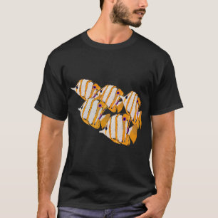 Camiseta Escola de Peixes Tropicais Listrados de Amarelo