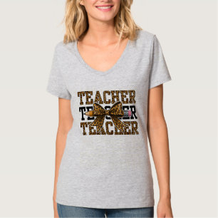 Camiseta Escola de Professora de Arco de Leopardo Lápis Sal