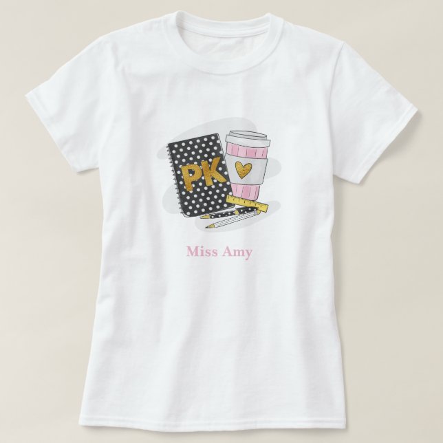 Camiseta Escola de Professores Preto Pré K Personalizada (Frente do Design)