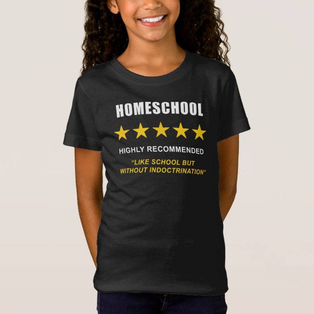 Camiseta Escola doméstica - Alto recomendado: Sarcástico en (Frente)