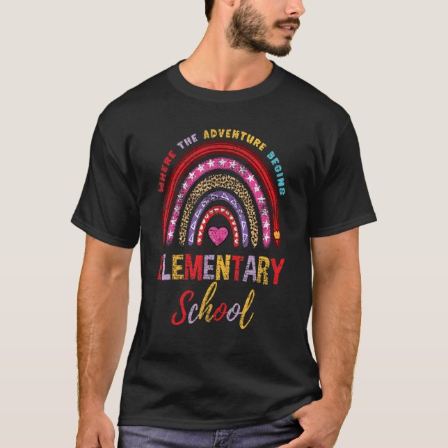 Camiseta Escola Elementar Onde Começa A Aventura Vinta (Frente)