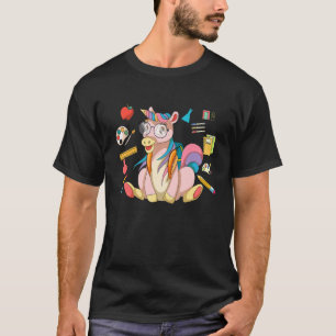 Camiseta Escola Estudante Crianças de Animais Mágicos Cute