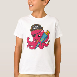 Camiseta Escola Infantil Pirata Octopus