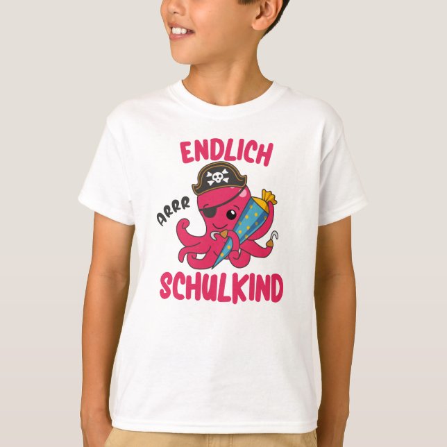 Camiseta Escola Infantil Pirata Octopus (Frente)
