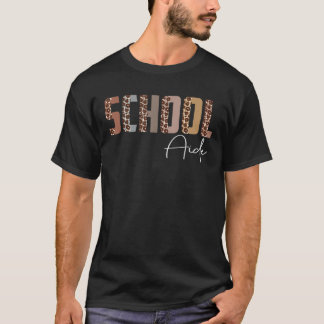 Camiseta Escola Leopardo Aide Engraçado Cargo de Título de