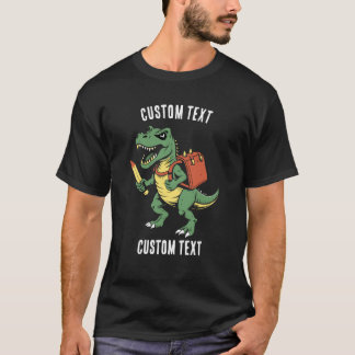 Camiseta Escola Personalizada de T-Rex Férias de Verão