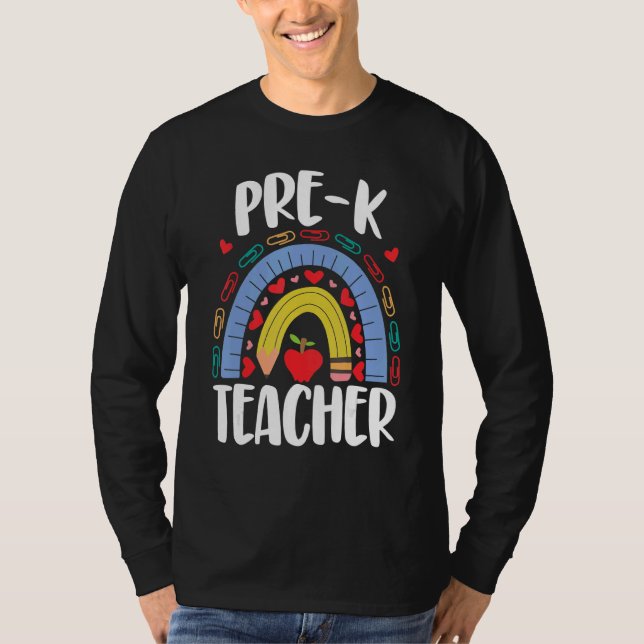 Camiseta Escola Pré K Professor Rainbow Acedamic (Frente)