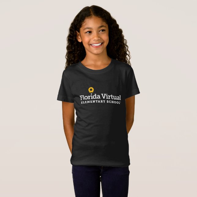 Camiseta Escola Primária Virtual da Flórida | Meninas Joven (Frente Completa)