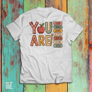 Camiseta Escola Primária Você É Gentil Corajoso Inspirador