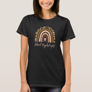 Camiseta Escola Psicóloga Leopard Rainbow Psychology Tea