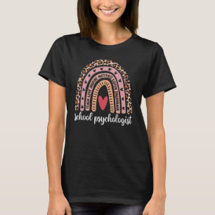 Camiseta Escola Psicóloga Leopard Rainbow Psychology Tea