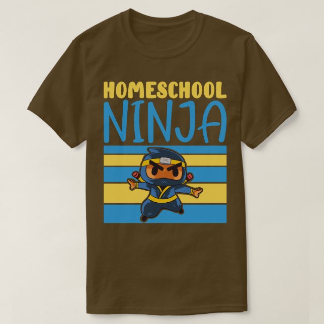 Camiseta Escolar Doméstico Ninja Aprendendo Escolas Domésti (Frente do Design)