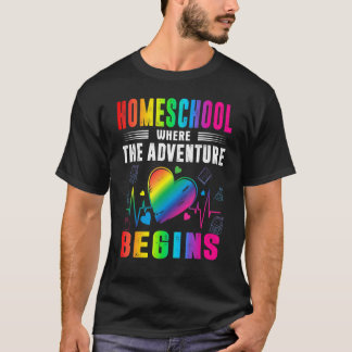 Camiseta Escolas Domésticas Onde A Aventura Começa De Volta