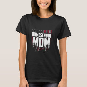 Camiseta Escolas Domésticas Sem Escolar Mamãe Flags Usa Esc