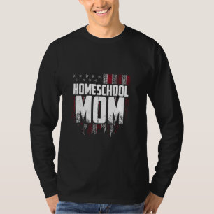 Camiseta Escolas Domésticas Sem Escolar Mamãe Flags Usa Esc
