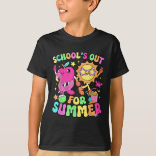 Camiseta Escolas Fora No Final Do Verão Crianças Do Ano Esc