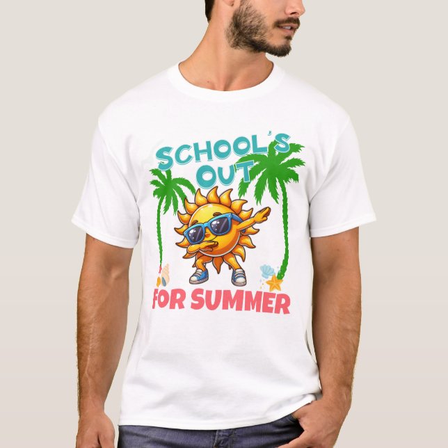Camiseta Escolas Fora para o Verão Divertido Negrito (Frente)