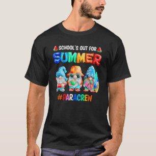 Camiseta Escolas Fora Para O Verão Para A Tripulação Gnomos