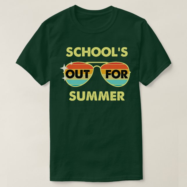 Camiseta Escolas Saídas Para O Verão De Óculos De Sol De Ve (Frente do Design)