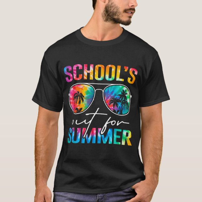 Camiseta Escolas Saídas Para O Verão Tie Dye No Dia Passado (Frente)