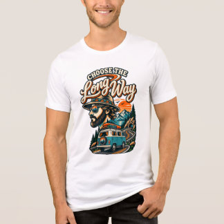 Camiseta Escolha A Estrada Mais Longa Camper Van Viagem Vin