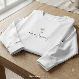 Camiseta Escolha Alegria Diária Margarida Branca Estética
