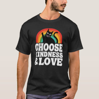 Camiseta Escolha Bondade & Amor Anti Bullying Arco-íris Tip