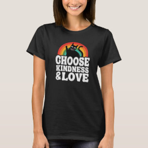 Camiseta Escolha bondade e amor Anti-bullying do tipo arco-