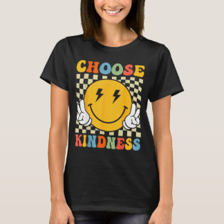 Camiseta Escolha Bondade Retro Groovy Seja Gentil Inspirado