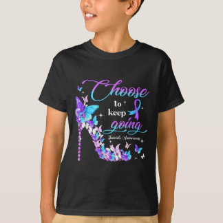 Camiseta Escolha Continuar Salto Alto Conscientização sobre