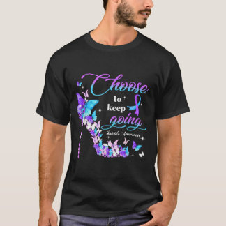 Camiseta Escolha Continuar Salto de Conscientização sobre S