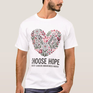 Camiseta Escolha Esperança Coração Botânico Conscientização