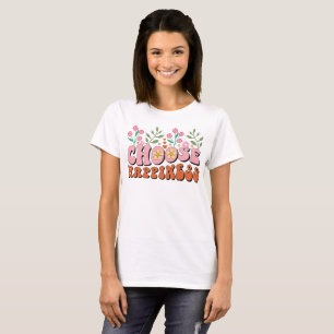 Camiseta Escolha Feliz Camiseta Gráfica Divertid