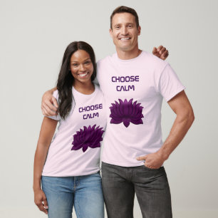 Camiseta Escolha Flor de Lótus Roxa Calma 