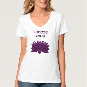 Camiseta Escolha Flor de Lótus Roxa Calma 