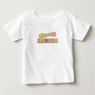 Camiseta Escolha gentileza - Bonito traje de bebê retrô/Kid